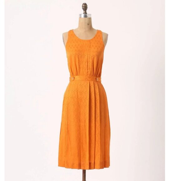 Anthropologie 100% Silk Grand Slam Jacquard Knit Tennis Racket Midi Dress Preppy - Picture 2 of 12